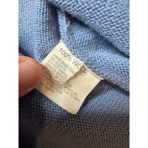 Eileen Fisher lightweight 100% wool blue open cardigan textured small - Picture 3 of 4